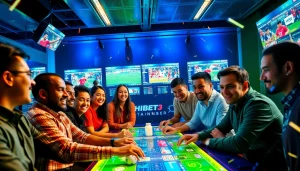 Enjoy a thrilling betting experience with nha cai hi88, featuring passionate players around a digital game table.
