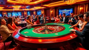 Players enjoying an exciting roulette game at a casino, inspired by https://bet88nn.com/ for top online betting experiences.