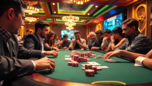 Experience thrilling poker excitement at the casino with bong da lu fun as players strategize over colorful chips.