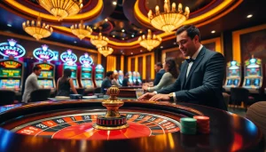 Engage in kèo nhà cái trực tiếp with lively casino activities at a roulette table.