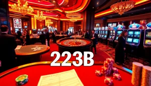 Experience the thrill of the 123B casino with roulette, poker tables, and vibrant slot machines.