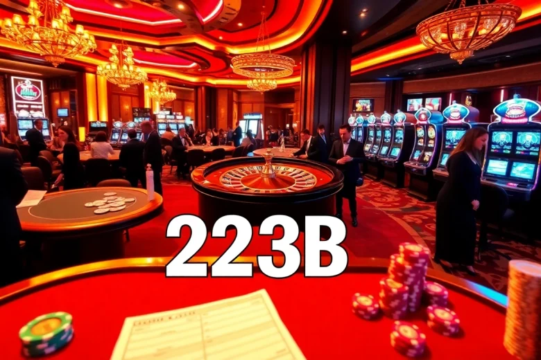 Experience the thrill of the 123B casino with roulette, poker tables, and vibrant slot machines.