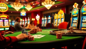 Engage with the character ai 18 in thrilling poker action amidst a vibrant casino environment.