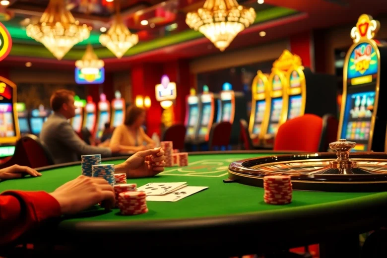 Engage with the character ai 18 in thrilling poker action amidst a vibrant casino environment.