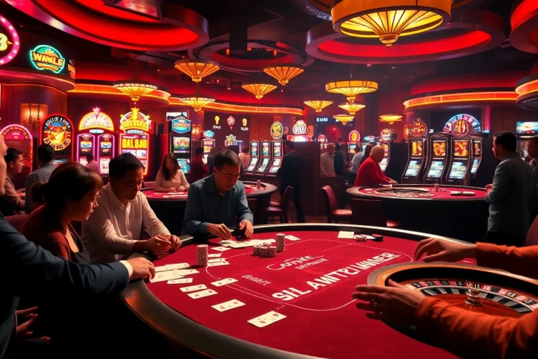 Experience thrilling baccarat gameplay with character ai 18 avatars in a vibrant casino setting.